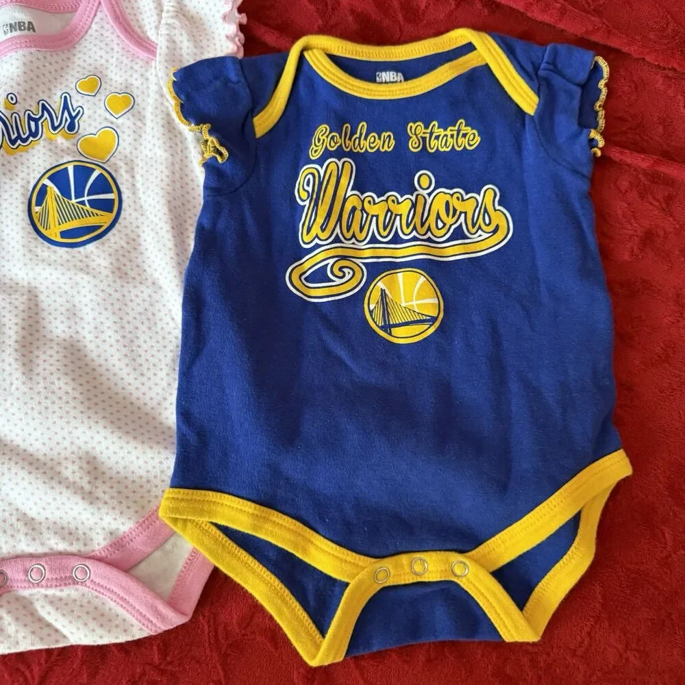 Golden State Warriors NBA Baby Infant One Piece Creeper SZ 12M Lot Of 3 - Picture 4 of 7